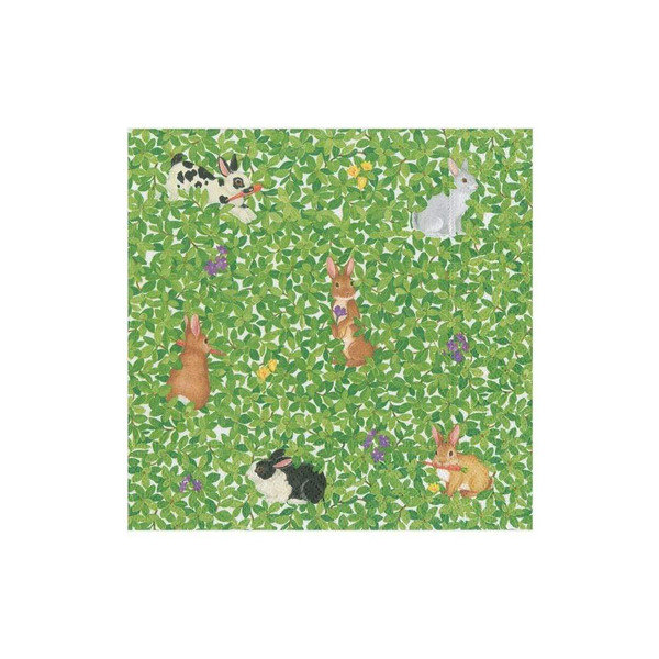 Caspari Paper Beverage Napkins, Bunnies & Boxwood - 2 Packs (15700C)