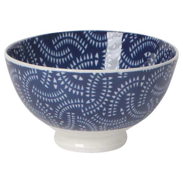Now Designs 4" Stamped Bowl, Indigo Geo (5141010)