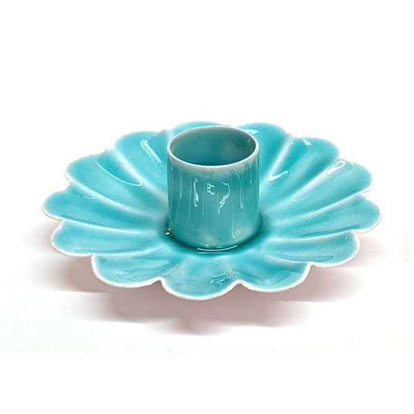 One Hundred 80 Degrees Scalloped Candleholder, Blue (SI1322D)