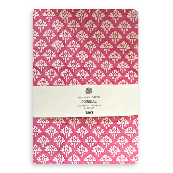 TAG Springtime Block Print Journal - Pink & White (G17898C)