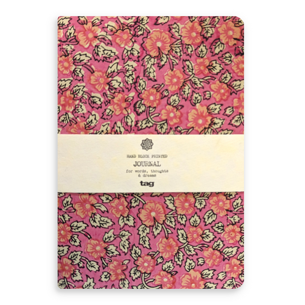 TAG Springtime Block Print Journal - Pink, Black, & White (G17898D)