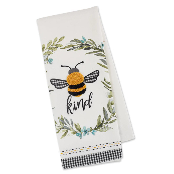 Design Imports Embellished Dishtowel, Bumble Bee Kind (753422)