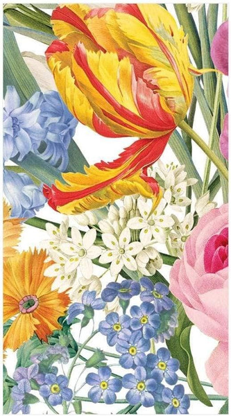 Caspari Paper Guest Towel Napkins, Redoute Floral Ivory - 2 Packs (15100G)