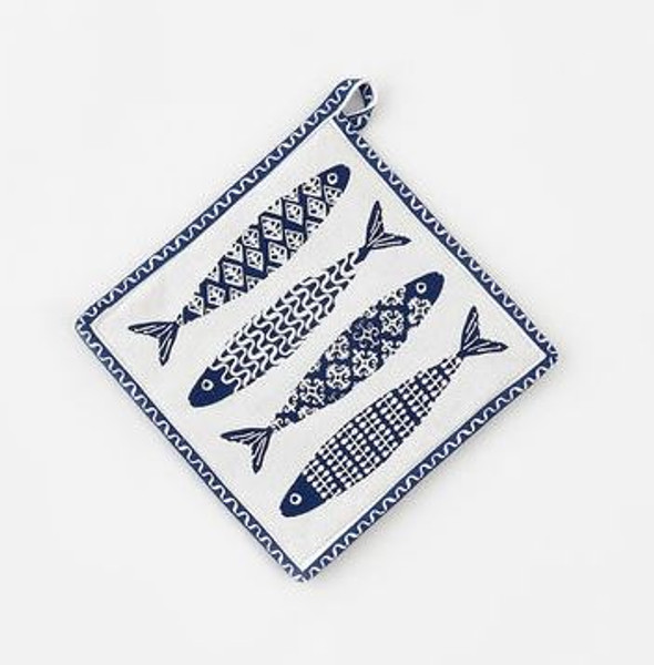 One Hundred 80 Degrees Pot Holder, Fish - White (FP0085A)