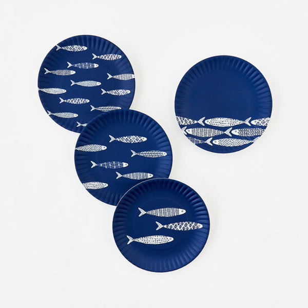 One Hundred 80 Degrees Melamine "Paper" Plates, School of Fish - 9" (ME0687)