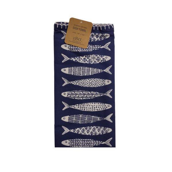 One Hundred 80 Degrees Dish Towel, Fish - Blue (FP0089A)