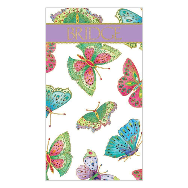 Caspari Bridge Score Pad, Jeweled Butterflies (SP117)