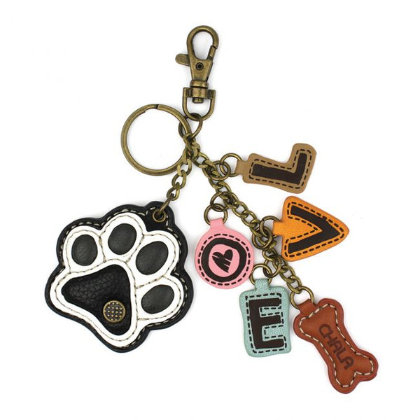 Chala Charming Charms Keychain, Paw & Love (619PW0)
