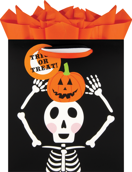 The Gift Wrap Company Small Giftwrap Bag, Pumpkin Head (4914-01)