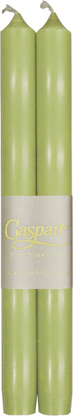 Caspari 10" Straight Taper Candles, Moss Green - Set of 2 (CA29.2)