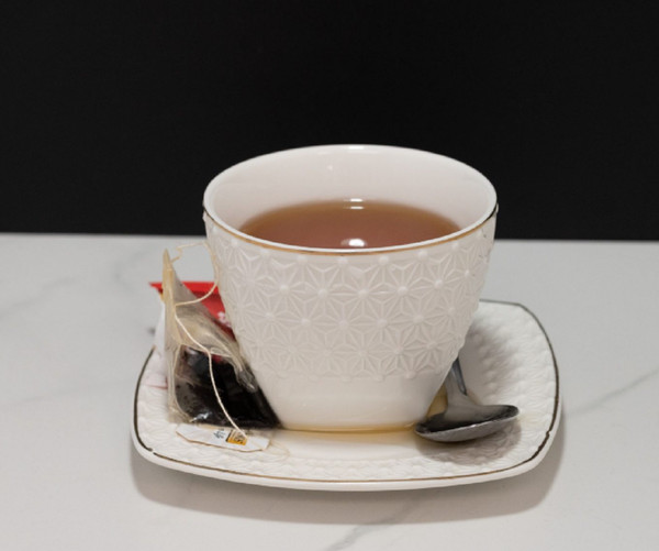 Just Dough It Replica White Cup of Tea on Saucer with Teaspoon (W0511W)