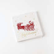 One Hundred 80 Degrees Luncheon Napkins, Yuletide Santa Sleigh - 2 Packs (YR0053)