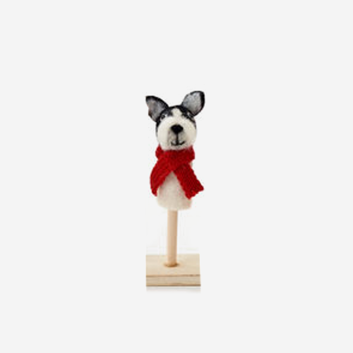One Hundred 80 Degrees Christmas Finger Puppet, Dog (HB0137A)