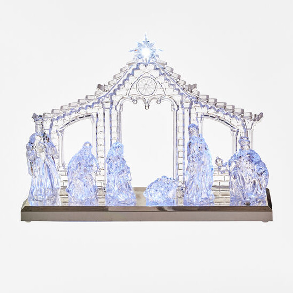 180 Degrees Acrylic Nativity Scene, with lights and music (KD0011)