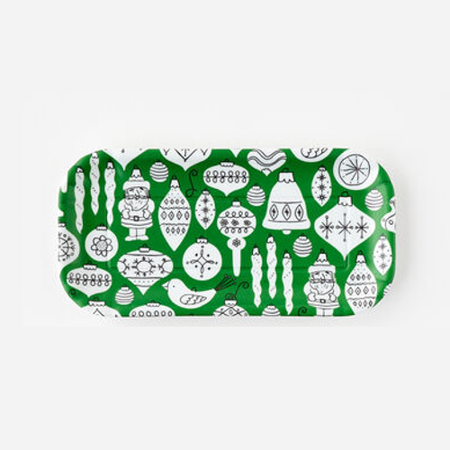 One Hundred 80 Degrees Melamine Tray, Holiday Ornaments - 4x8" (ME0549B)