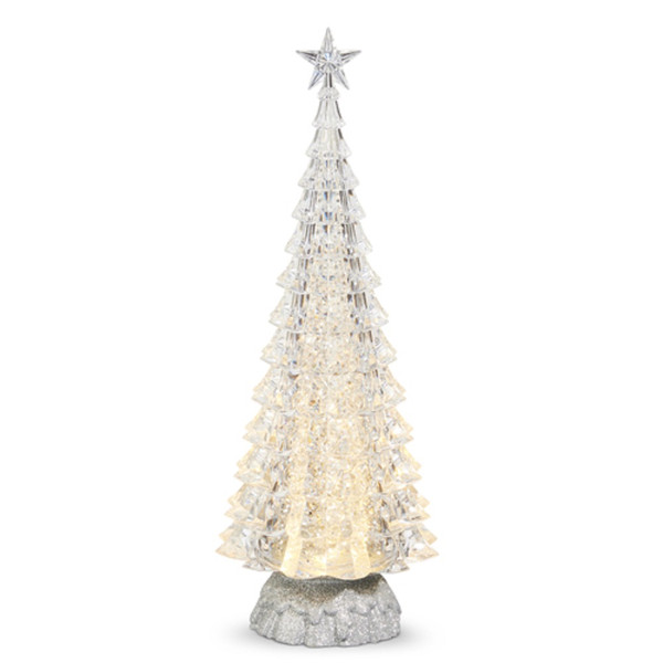 Raz Imports Silver Lighted Tree With Swirling Glitter - 15" (4419293)