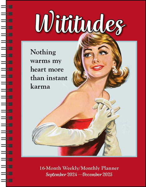Simon & Schuster Wititudes 16-Month 2024-2025 Weekly/Monthly Planner Calendar