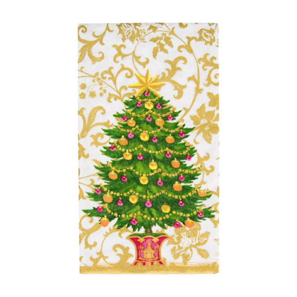 Caspari Paper Guest Towel Napkins, Gilded Tree - 2 Packs (18100G)