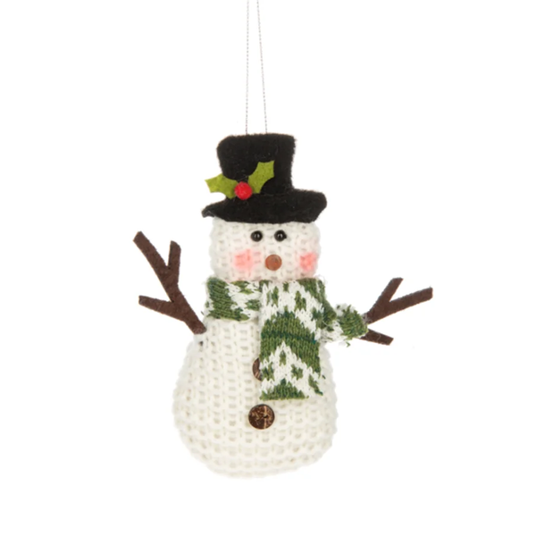 Ganz Ornament, Comfy & Cozy - Snowman Top Hat (EX22422B)