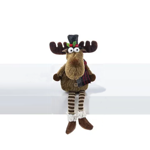 Ganz Shelf Sitter, Merry ChrisMoose - Striped Scarf (EX25213B)