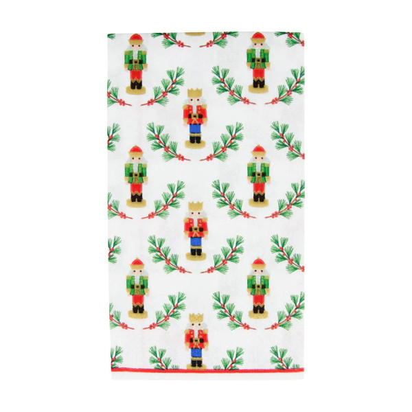 Caspari Paper Guest Towel Napkins, Little Nutcracker - 2 Packs (18120G)