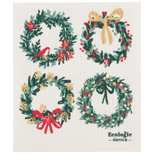 Now Designs Swedish Sponge Dishcloth, Wreaths (ESW2680D)