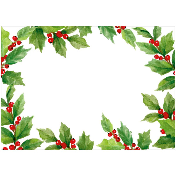 Caspari Self-Adhesive Labels, Holly (LTAG133)