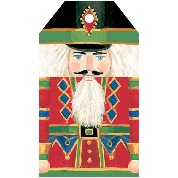 Caspari Hanging Gift Tags, Nutcracker - 2 Packs (HT064)