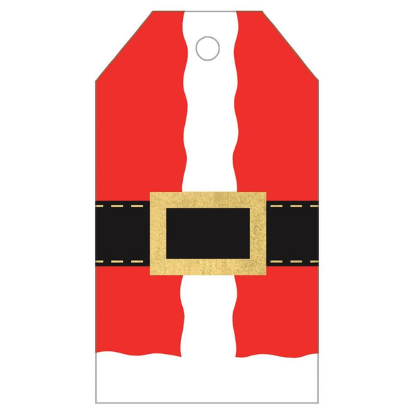 Caspari Hanging Gift Tags, Santa Costume Foil - 2 Packs (HT9775)