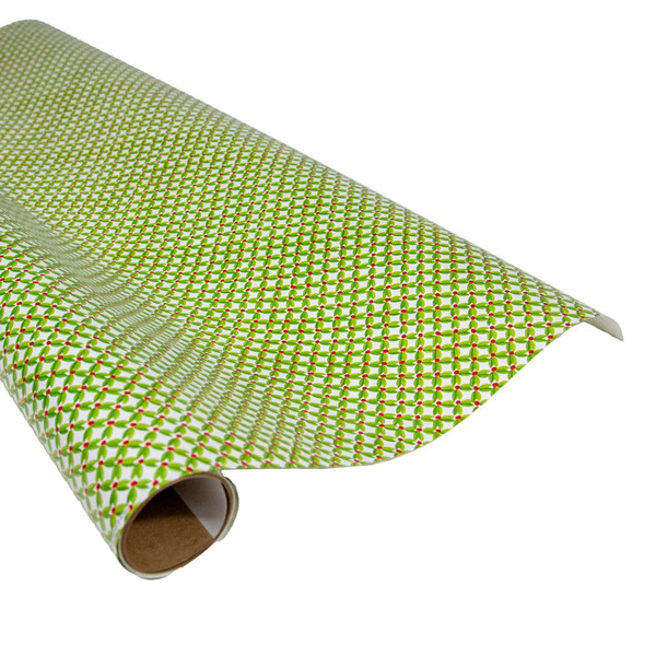 Caspari 6' Continuous Gift Wrap Roll, Leaf and Berry Ditz (10108RC)