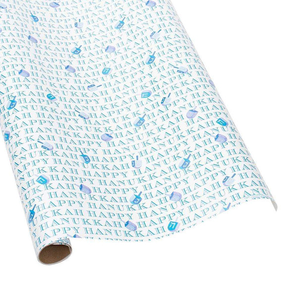 Caspari 6' Continuous Gift Wrap Roll, Happy Hanukkah (9781RC)