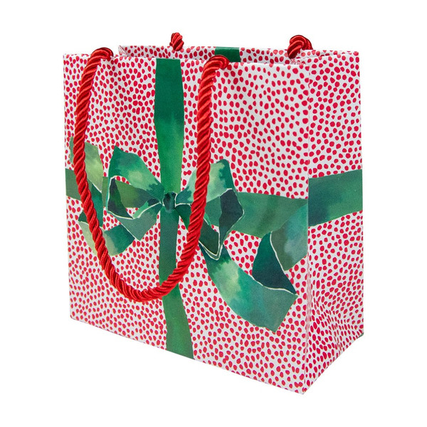 Caspari Small Square Gift Bag, Tied With A Bow (10093B1.5)