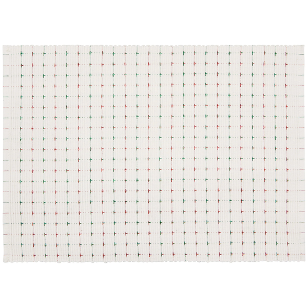 Now Designs Natural Ribbed Placemats, Red & Green (NPM2866D)