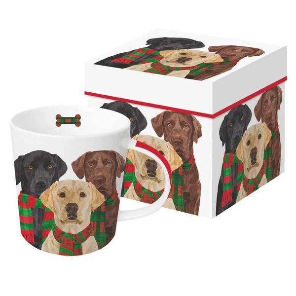 Paperproducts Design Gift-Boxed Mug, Merry Labradors (28355)