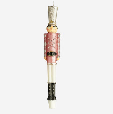 One Hundred 80 Degrees Soldier Taper Candle, Pink -10" (NE0462E)