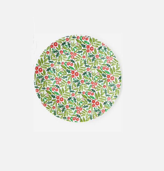 180 Degrees 16" Melamine "Paper" Platter,  Holiday Chalet - Holly (ME0718B)