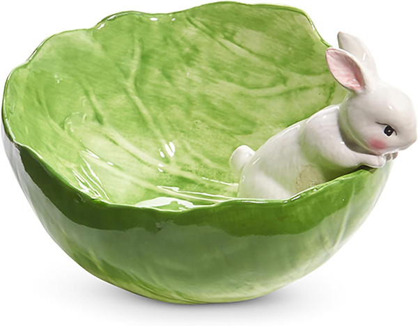 Raz Imports 6" Cabbage Bunny Bowl (4410199)