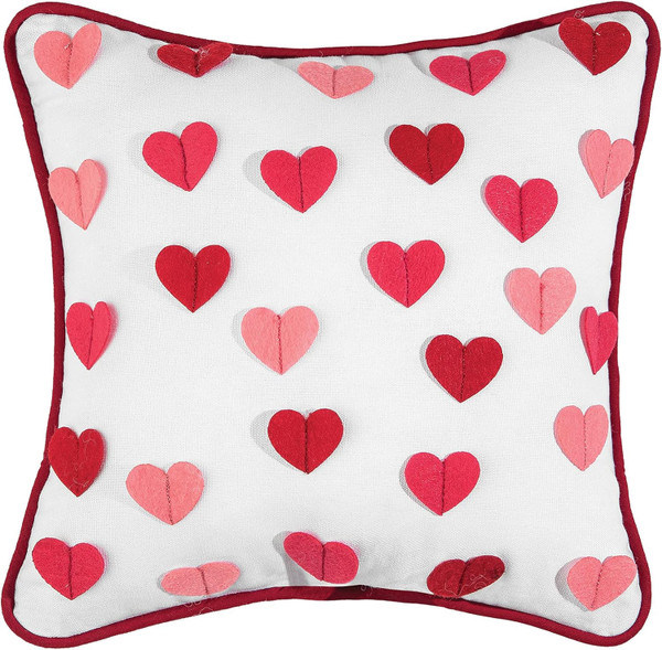 C&F Home, Valentine's Day Heart Embroidered Accent Throw Pillow (C81215855)