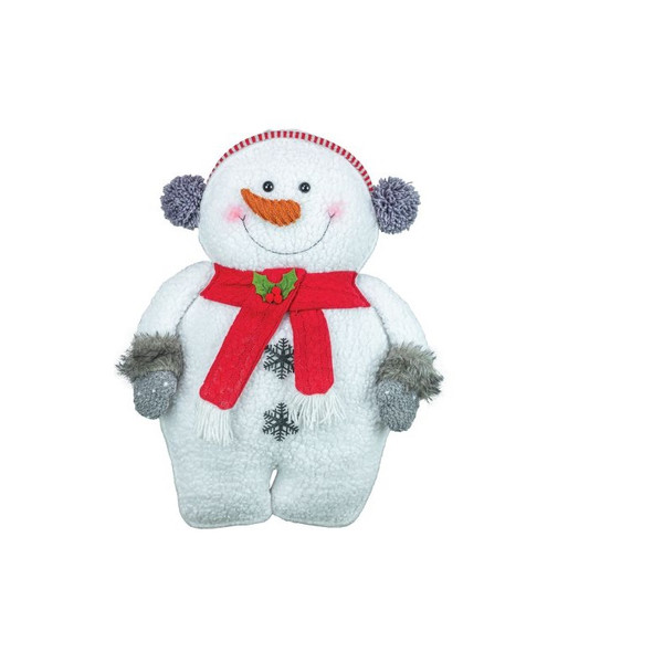 Hanna's Handiworks Earmuffs Plump Pillow Buddy, Snowman with Red Scarf (15569B)