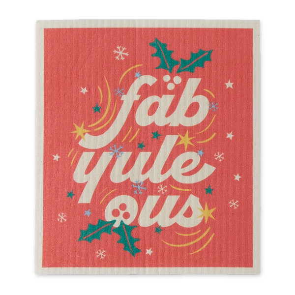 Design Imports Swedish Dish Cloth, Fab-Yule-Ous (755491B)