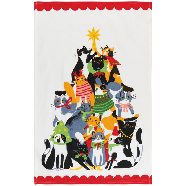 Now Designs Decorative Dishtowel, Kitty Carol (JKT3816D)