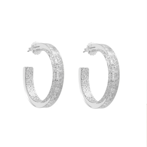 Zenzii Earrings, Open Hoop - Silver (E2656SIL)