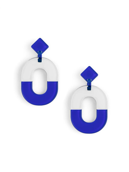 Zenzii Earrings, Game Day - Cobalt/White (E3205CWC)