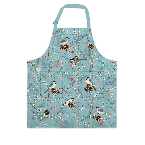 Michel Design Works Cotton Apron with Pockets, Winterberry & Balsam (811444) Michel Design Works Cotton Apron with Pockets, Winterberry & Balsam (811444)