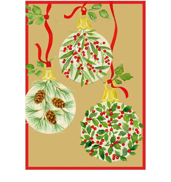 Caspari Boxed Christmas Cards, Botanical Ornaments - Box of 15 cards & envelopes (105106) Caspari Boxed Christmas Cards, Botanical Ornaments - Box of 15 cards & envelopes (105106)