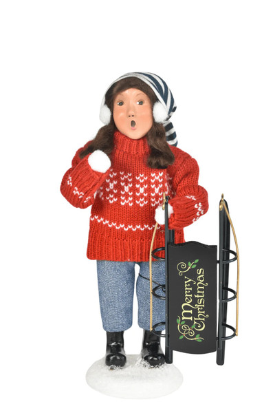 Byers' Choice Caroler, Sledding Girl (1253G) Byers' Choice Caroler, Sledding Girl (1253G)