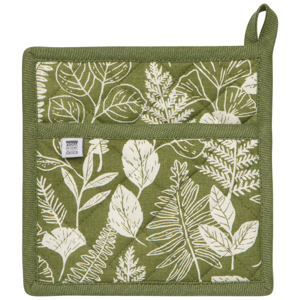 Now Designs Classic Spruce Potholder, Fern & Frond (NPH4196D)