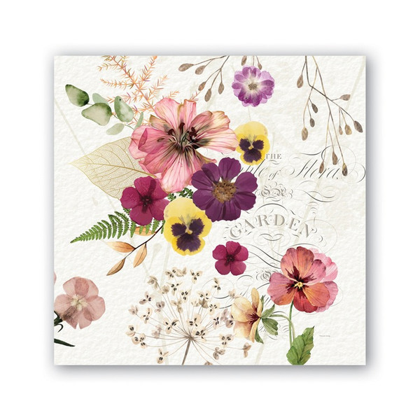 Michel Design Works Paper Beverage Napkins, Pressed Flowers - 2 Packs (814447)
