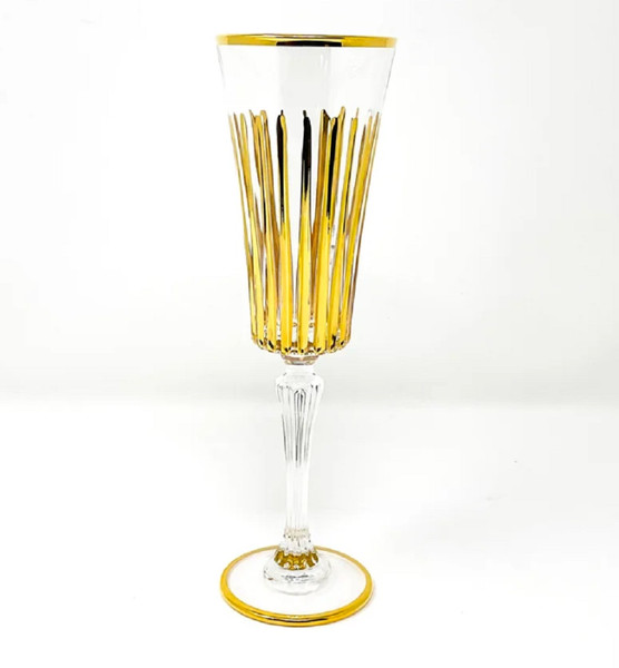 Gage Timeless 24K Gold Murano Glass Champagne Flute, 7 oz (PCVA200)