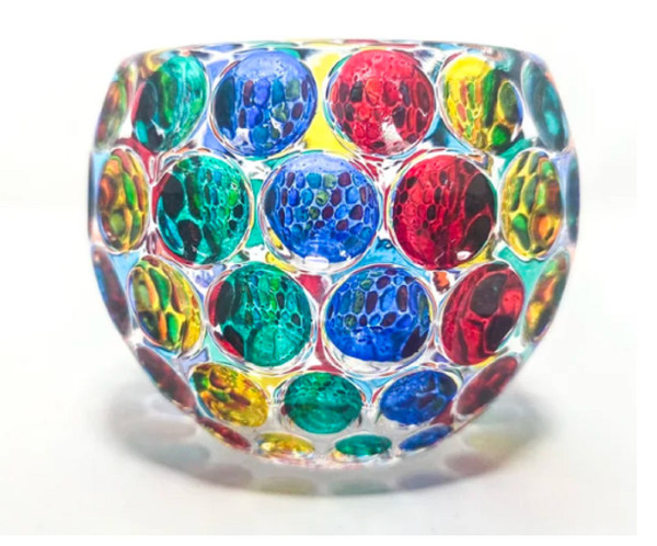 Gage Kaleidoscope Murano Style Small Votive Holder (SC601M)